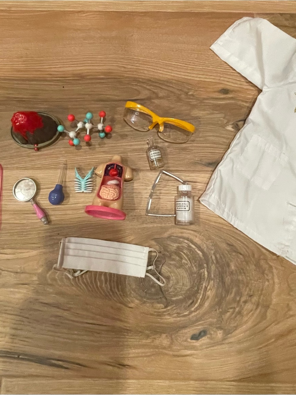 Our Generation (or A.G. doll)-scientist set/accessories with white lab. coat.